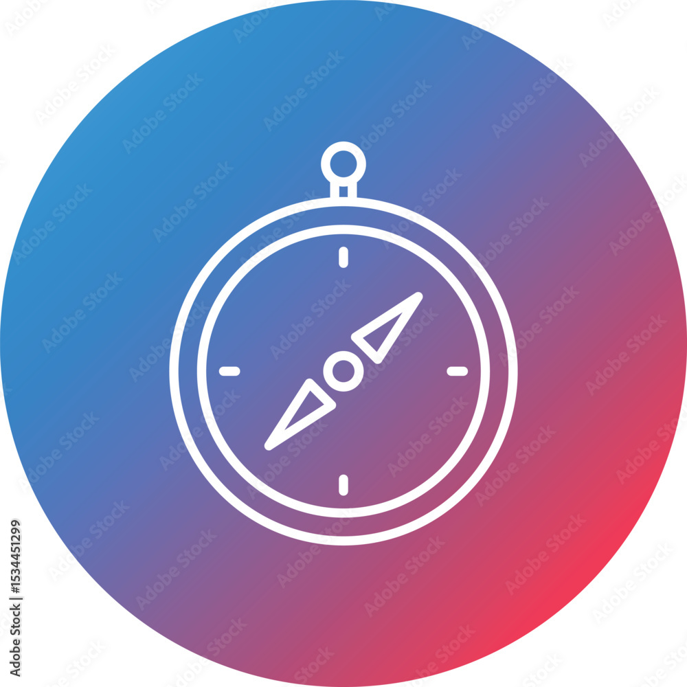 Poster compass line gradient circle background icon