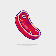 Piece of meat floating icon logo flat vector design