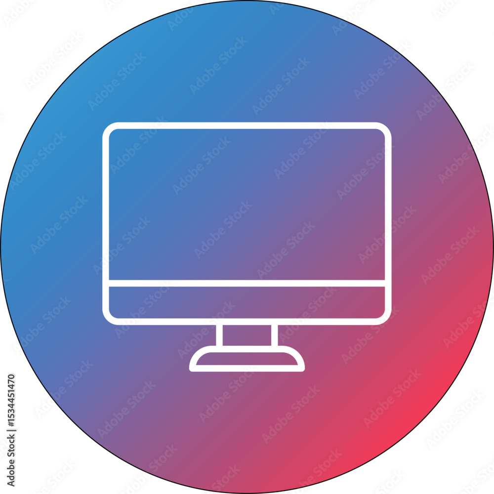 Poster computer line gradient circle background icon