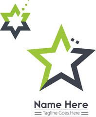 Abstract Green Star Outline