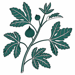 Flat vector Illustration of a foliage plant