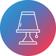 Desk Lamp Line Gradient Circle Background Icon