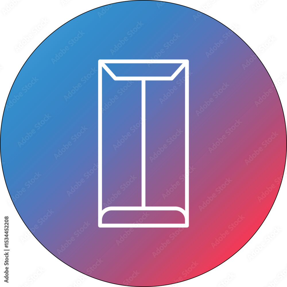 Poster long envelope line gradient circle background icon