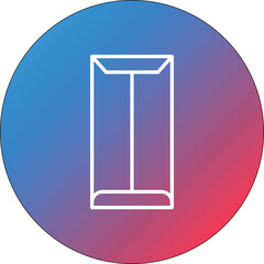 Long Envelope Line Gradient Circle Background Icon