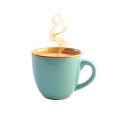 Obraz premium Steaming Hot Coffee in Ceramic Mug 