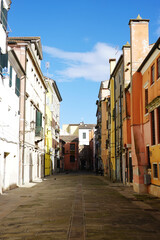 Old canals and streets in Chioggia, Italy