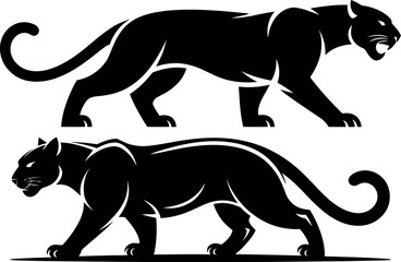 vector illustration of a black panther