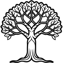 Indian Banyan Tree Motif Vector