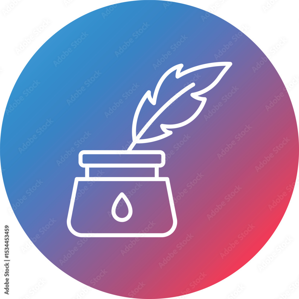 Poster ink line gradient circle background icon