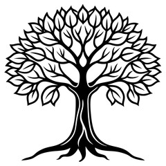 Indian Banyan Tree Motif Vector
