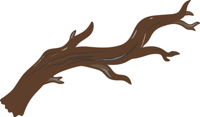 Fototapeta premium Realistic Driftwood Branch Drawing