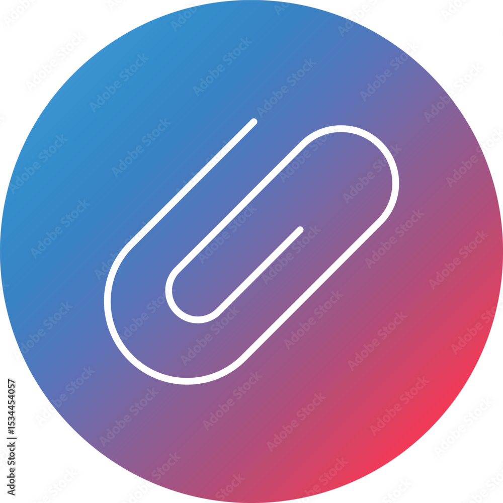 Poster paperclip line gradient circle background icon