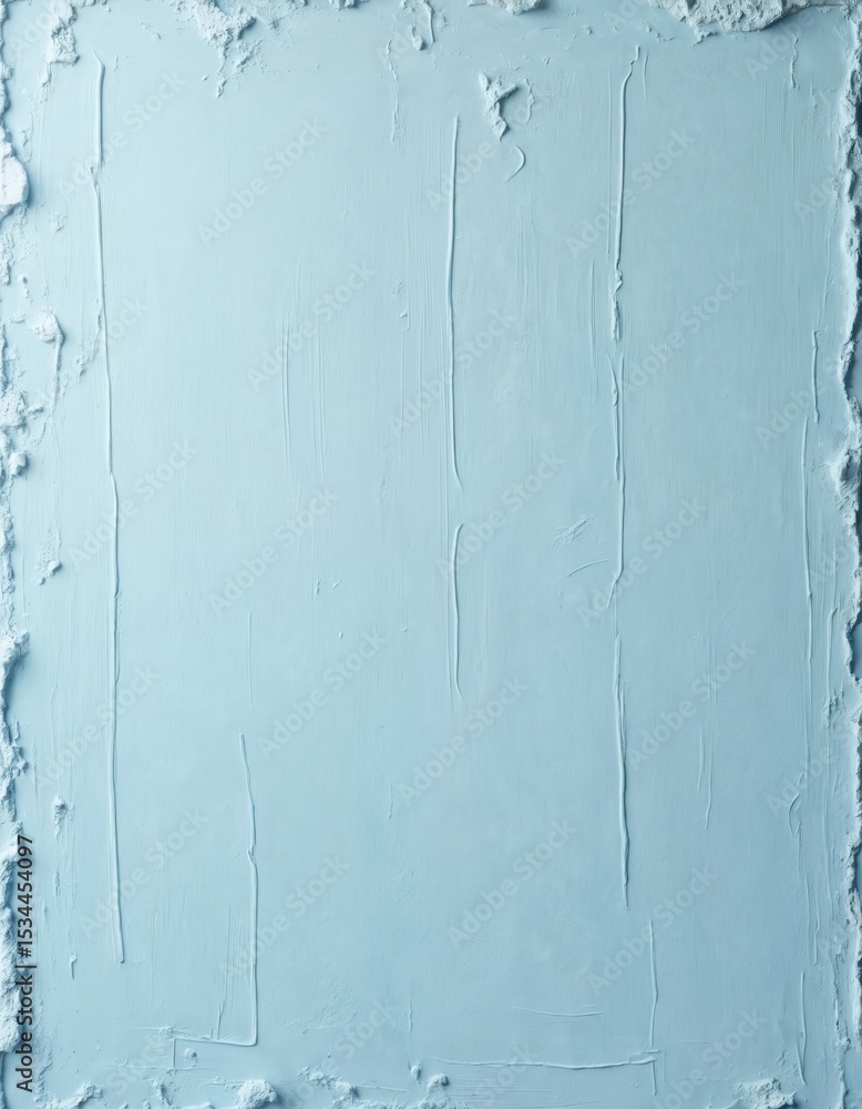 Poster light blue plaster wall texture with brush strokes and rough edges. abstract background with visible