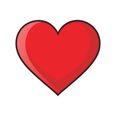 Red Heart Vector Illustration &ndash; Love Symbol Icon, Romantic Shape, Valentine Design, Passion Graphic Art