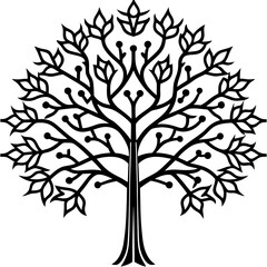Obraz premium Minimalist Tree Branch Symmetry