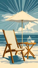 Beach chair, ocean view, sun, relaxation, summer