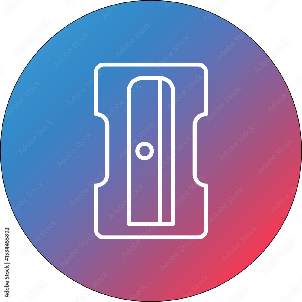 Aufkleber pencil sharpener line gradient circle background icon
