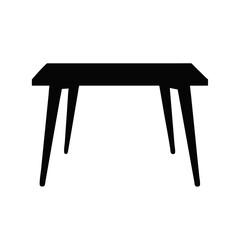 Minimalist Table Silhouette Icon – Modern Furniture Vector, Black Dining Desk Graphic, Contemporary Wood Table Clipart for Home Interior, Room Decor, Office, Kitchen, and Workspace Design