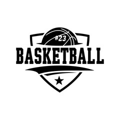 Basketball T-Shirt Design Black Vector Illustration – Sports Player Graphic, Urban Apparel, Athletic Team Art

