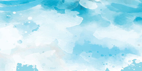Soft and Dreamy Blue and White Watercolor Ice Texture Background with Organic Bleeding Paint Effects and Delicate Fringe Wash for a Natural Feel