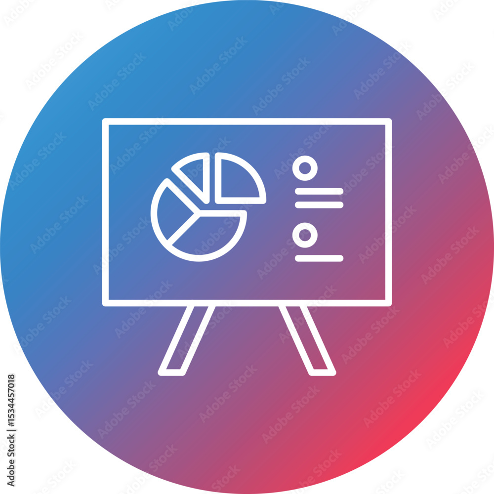 Poster whiteboard line gradient circle background icon