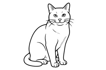 Fototapeta premium Smiling Chartreux Cat Vector Illustration