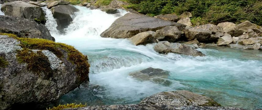 Anamorphic Lens - Alpine Landscape on Nardis Waterfalls.