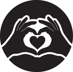 heart and hands silhouette 