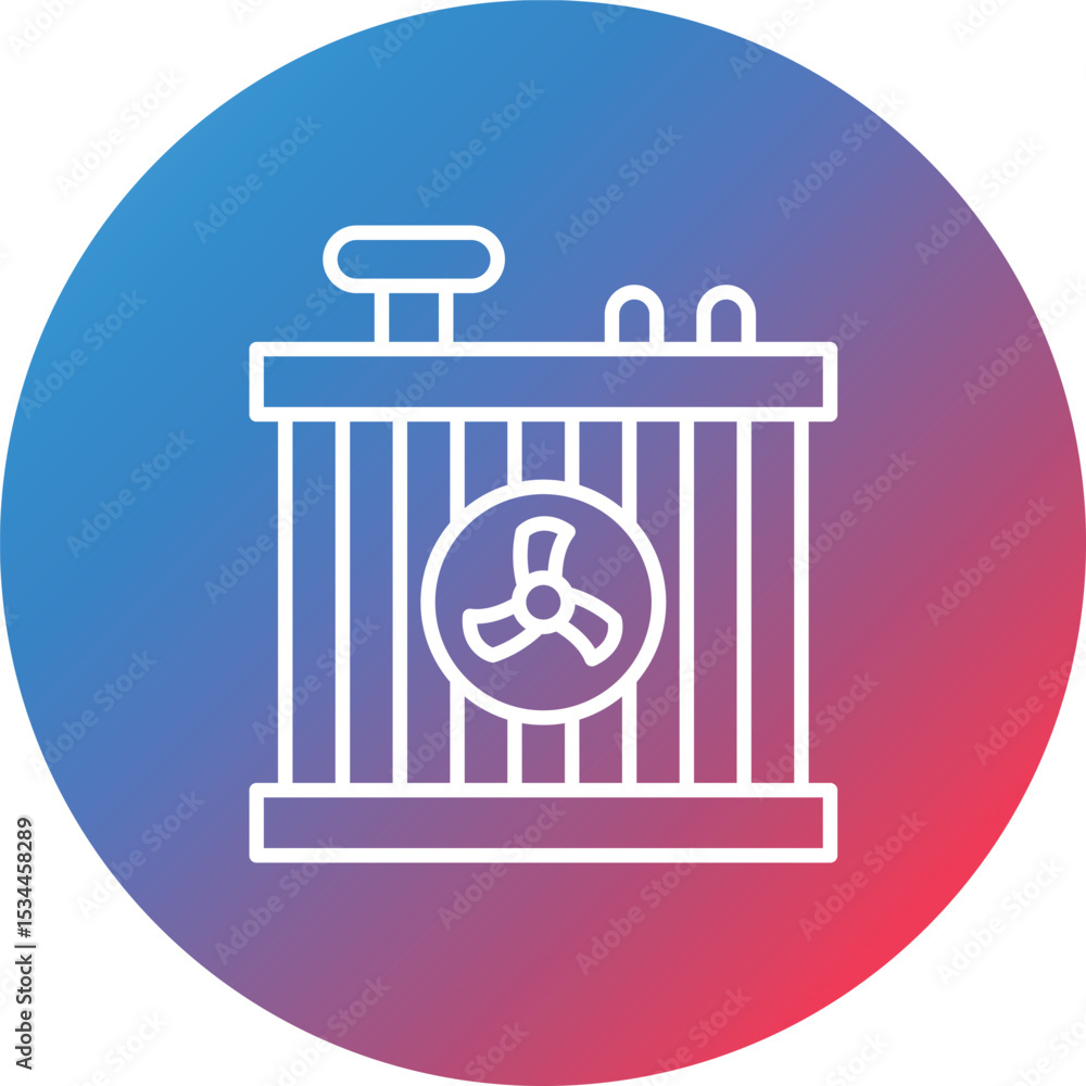 Poster radiator line gradient circle background icon