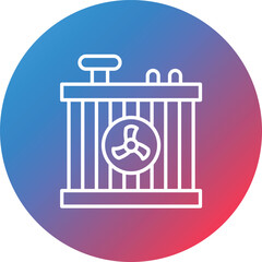 Radiator Line Gradient Circle Background Icon