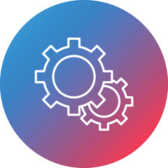 Gear Line Gradient Circle Background Icon