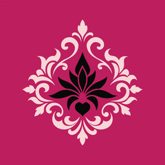 damask pattern design vector art