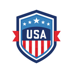 Fototapeta premium Patriotic Badge Vector Illustration – National Emblem Icon, Flag Colors, Independence Day, Honor Award Graphic