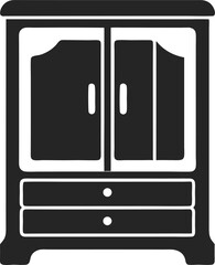  Wardrobe silhouette vector icon