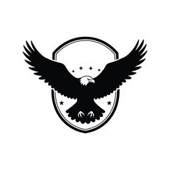 4th of July Vector Illustration – American Eagle Silhouette, Independence Day, Patriotic Symbol, USA Art

