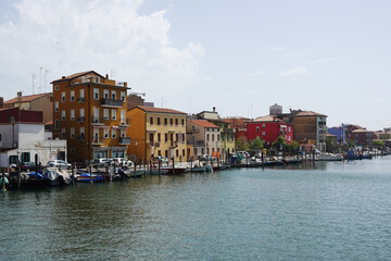 The view of Sottomarina town, Italy