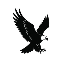 4th of July Vector Illustration – American Eagle Silhouette, Independence Day, Patriotic Symbol, USA Art

