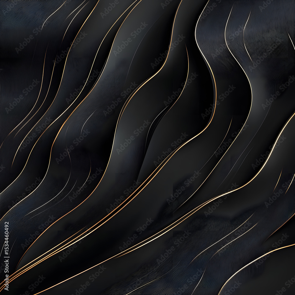 Poster abstract lines on matte black modern luxury themes create sleek sophisticated visual perfect premium