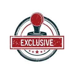 Exclusive Grunge Rubber Stamp Vector Illustration – Vintage Red Seal, Distressed Label, Approved Mark Art

