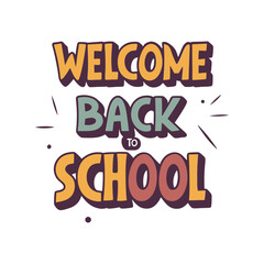 Obraz premium Bold Back to School Typography Vector Illustration – Colorful Education Lettering, Student, Learning, Study Art