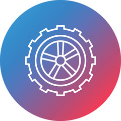 Wheel Line Gradient Circle Background Icon