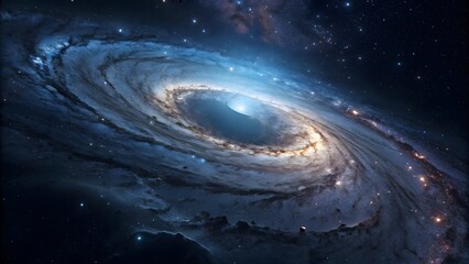 Stunning spiral galaxy with brilliant light and cosmic dust amidst the vast universe
