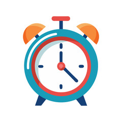 Alarm Clock Vector Illustration – Wake Up Timepiece, Morning Bell, School Timer, Bedroom Decor, Retro Art

