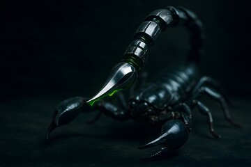 scorpion on black background