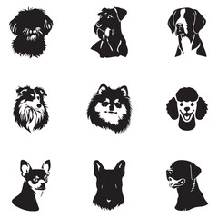 Fototapeta premium Collection of dog silhouette set