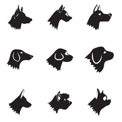 Dog Icons set, simple style