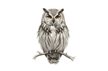 Obraz premium Detailed graphic of a gray and white owl