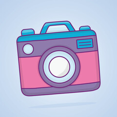 Cute Cartoon Camera in Pastel Colors