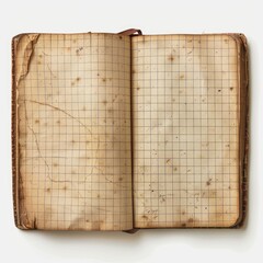 Antique Gridded Notebook Pages Aged Paper Texture Background for Vintage Design Projects
