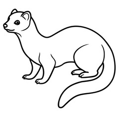 Minimalist Stoat Line Art Vector